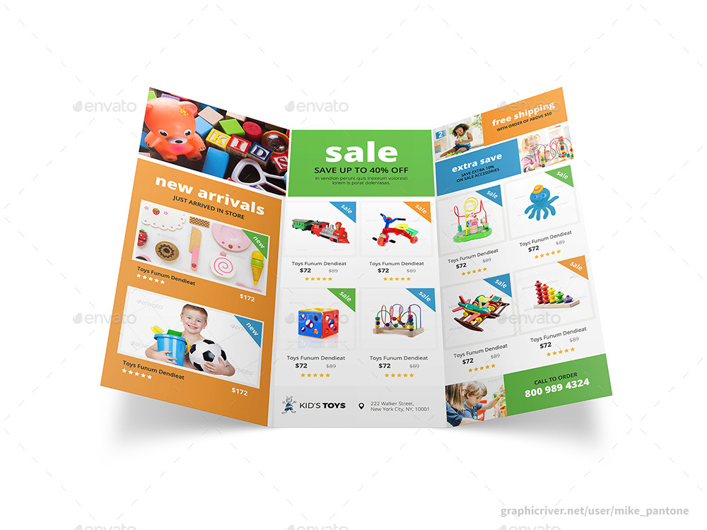 Toys Store Trifold Brochure, Print Templates GraphicRiver